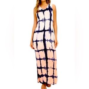 NWOT Brigitte Bailey tie dye graphic print maxi dress